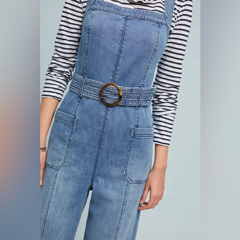 New Anthropologie Pilcro Denim Belted Jumpsuit Size 10